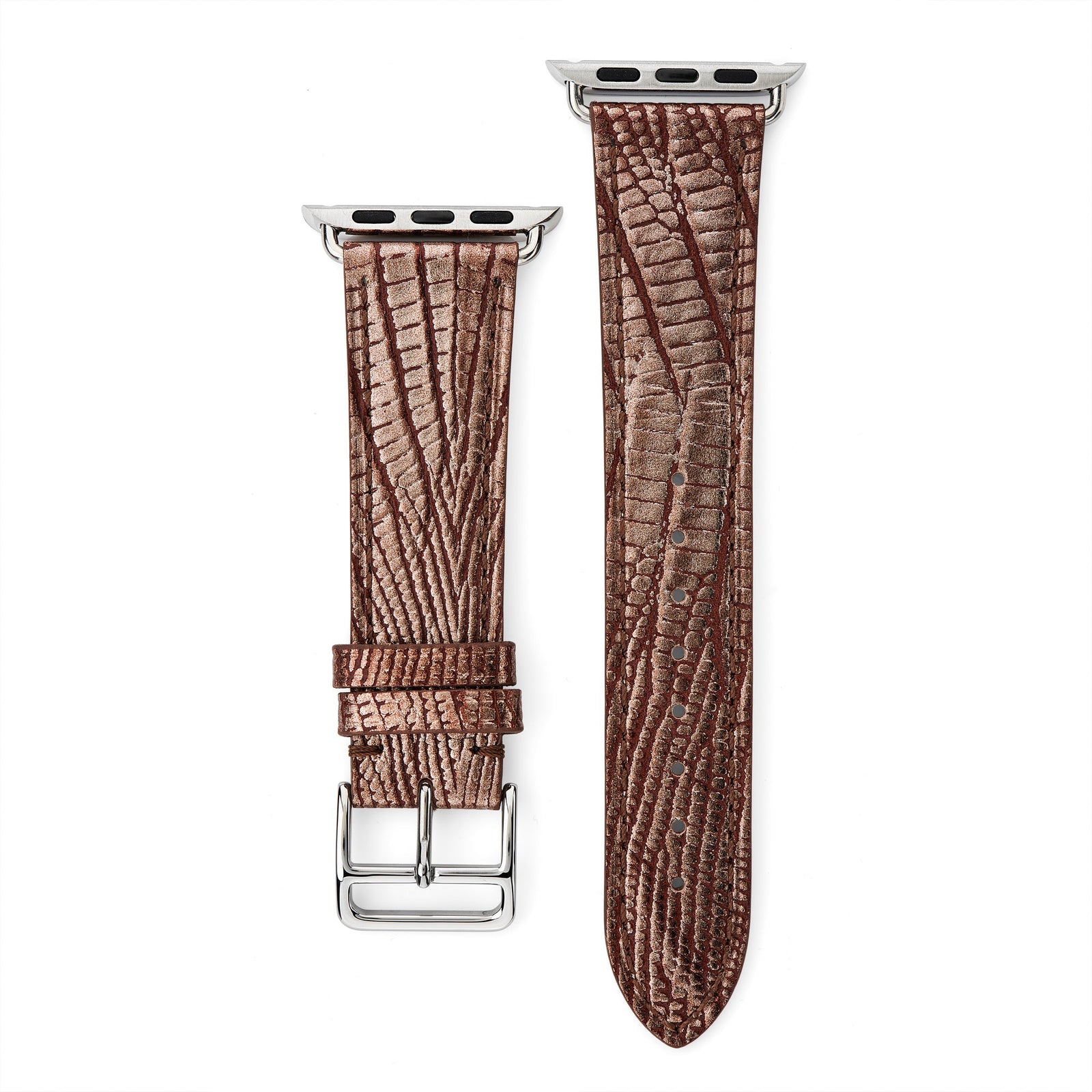 Croc Effect Leather Apple Watch® Strap - &Diamonds