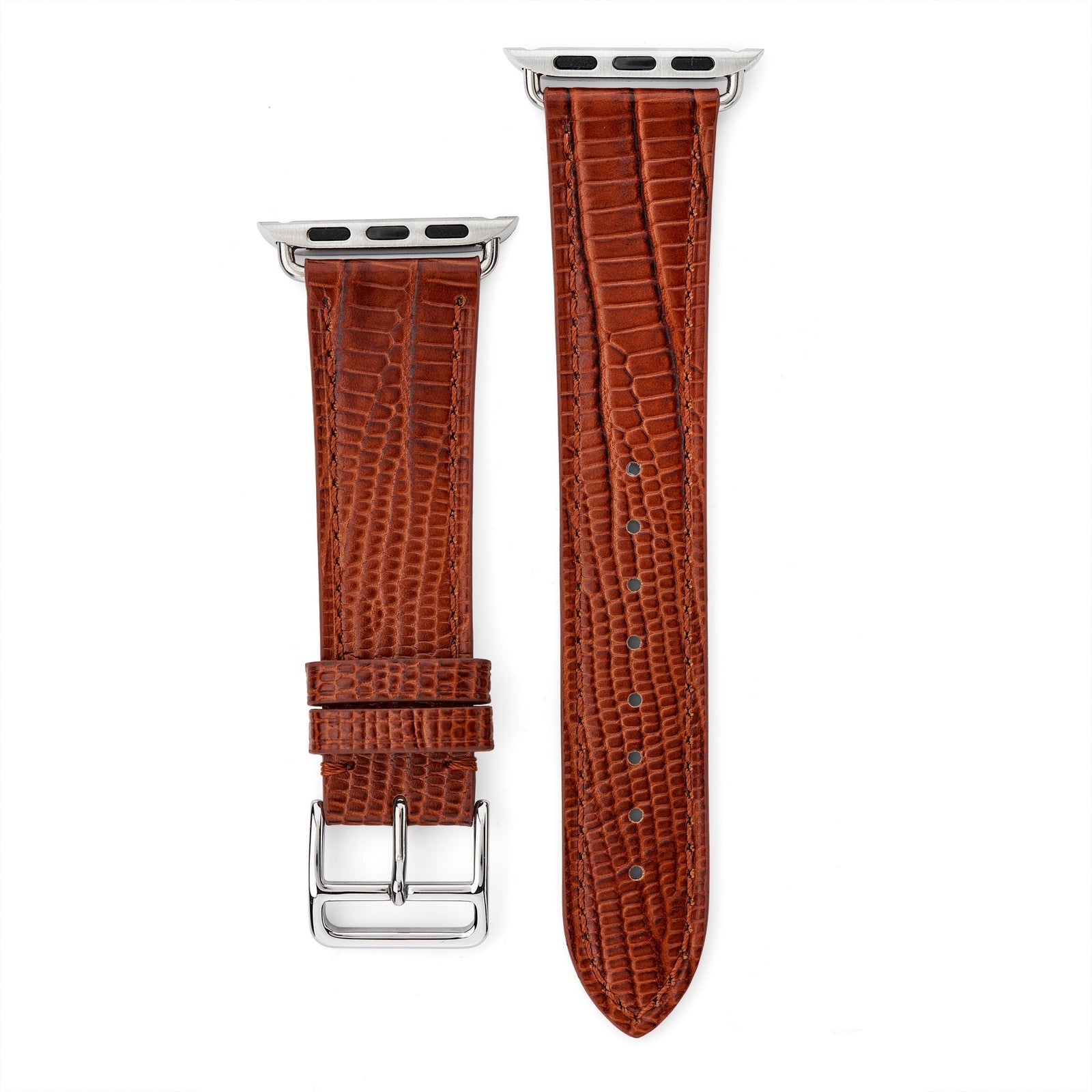 Croc Effect Leather Apple Watch® Strap - &Diamonds