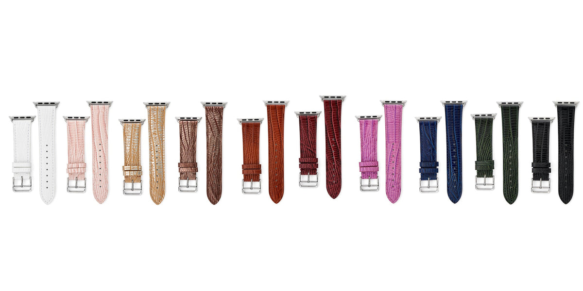 Croc Effect Leather Apple Watch® Strap - &Diamonds